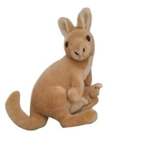 Vintage Dakin Kangaroo Pouch Joey 18" Stuffed Plush Brown Mama